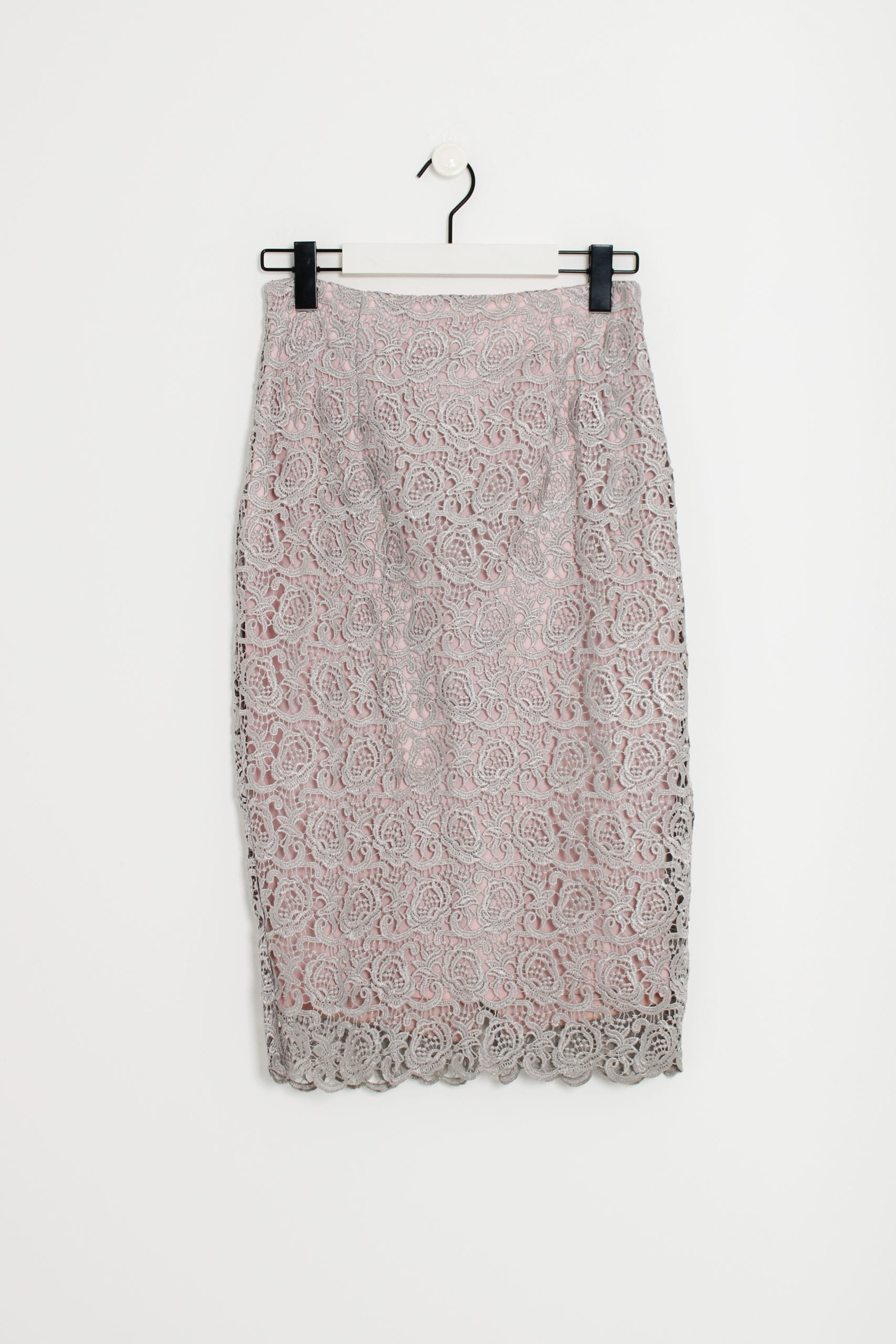 Silver and pink lace skirt - Swapology