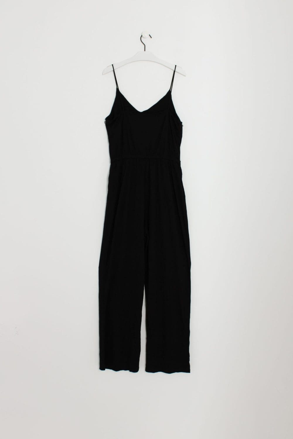 black spaghetti strap jumpsuit