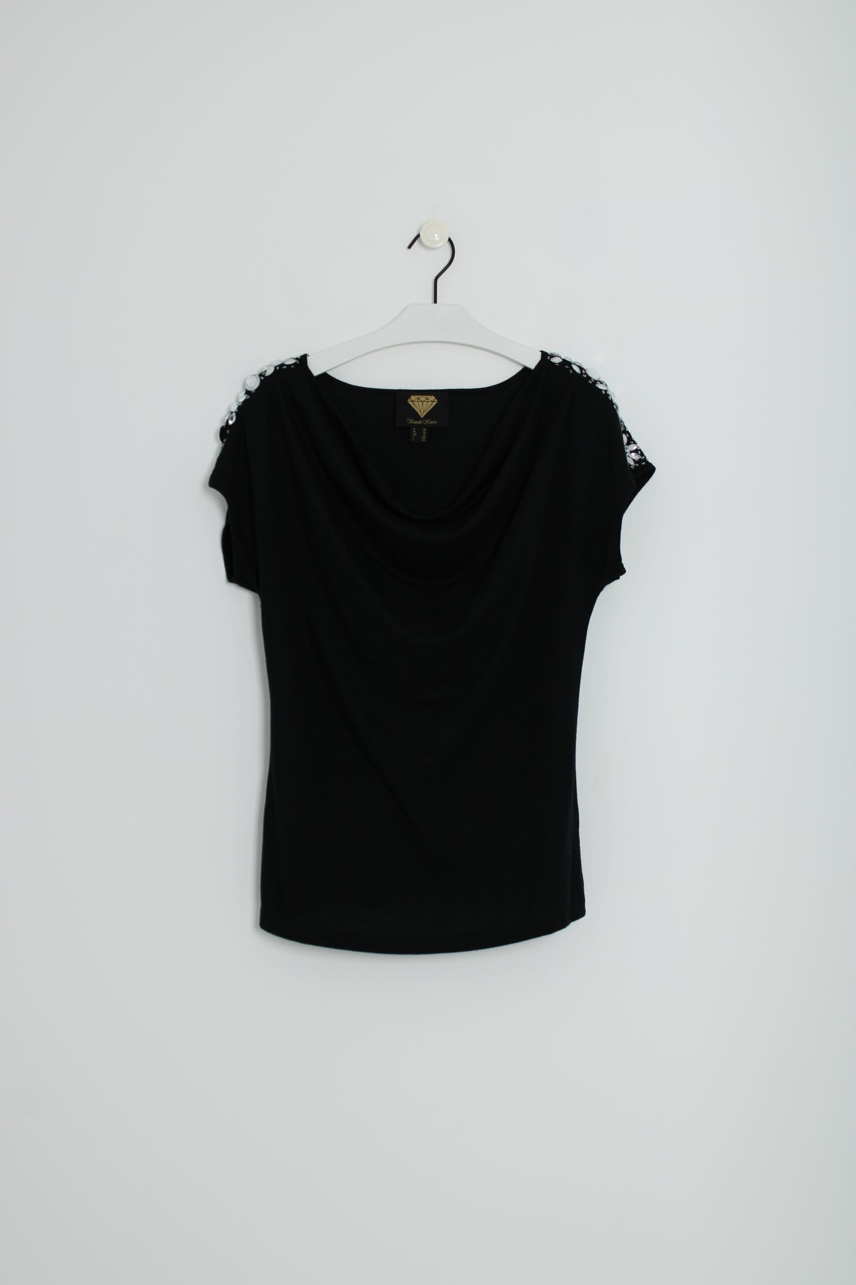 Cowl neck with jewels shoulder detail - Swapology